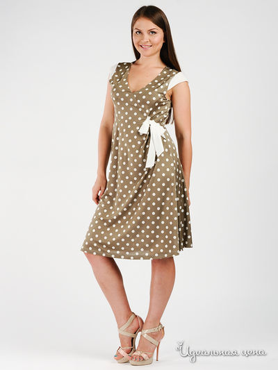 Платье Vito Design, цвет цвет бежевый / белый горошек