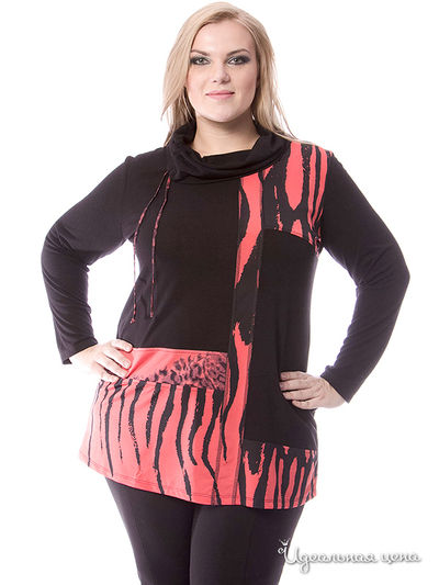 Блуза SVESTA, цвет цвет коралловый / черный