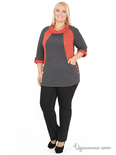 Блуза SVESTA, цвет цвет серый / оранжевый