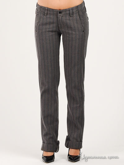 Брюки yes!mis, цвет цвет светло-серый / красная полоска