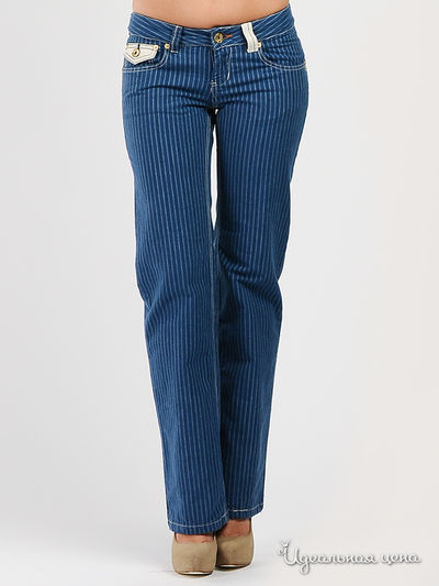 Брюки yes!mis, цвет цвет синий / белая полоска