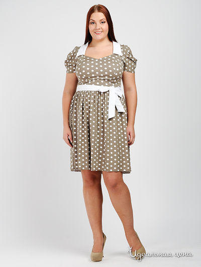 Платье StilsL, цвет цвет зеленый / белый горошек