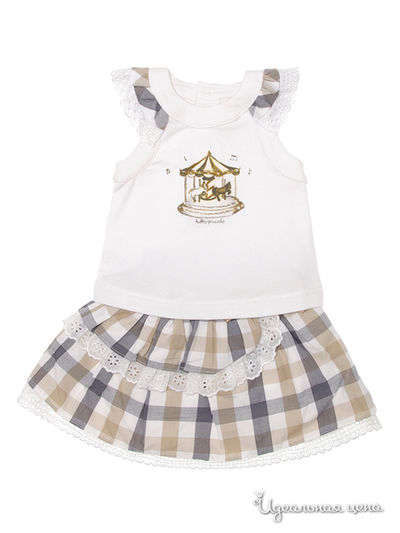 Комплект Tutto piccolo, цвет цвет белый с серо-бежевой клеткой