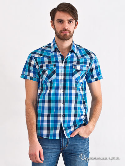 Рубашка Liberavita, цвет цвет белый / бирюзовая клетка