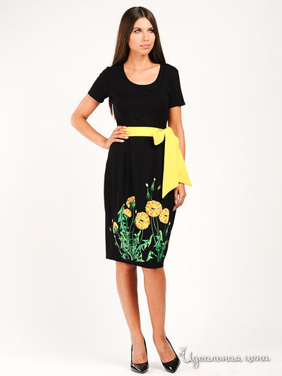 Платье Наталья Новикова, цвет цвет черный / желтый