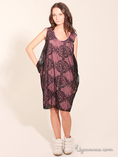 Платье Angelina Dubrovskaya, цвет цвет красная полоска / черный