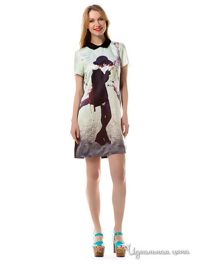 Платье Leo Mayers, цвет цвет молочный / черный принт