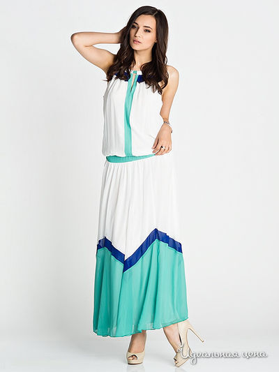 Платье Bovona, цвет цвет белый / зеленый