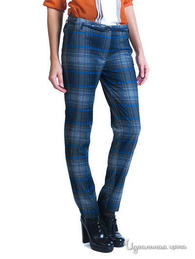 Брюки Bovona, цвет цвет серый / синяя клетка