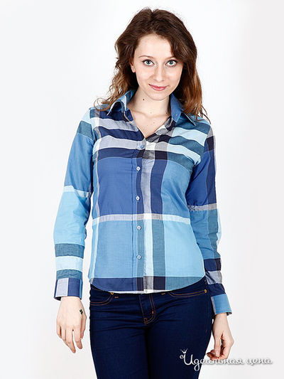 Рубашка Burbberry, цвет цвет синий / клетка