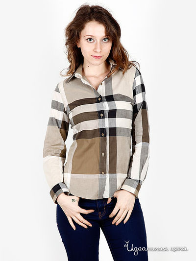 Рубашка Burbberry, цвет цвет коричневый / клетка