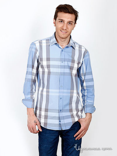 Рубашка Burbberry, цвет цвет голубой / клетка