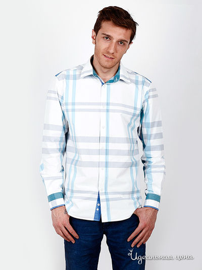 Рубашка Burbberry, цвет цвет белый / голубая полоска