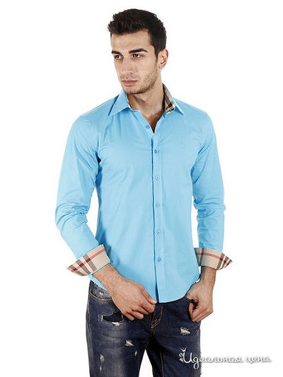 Рубашка Burbberry, цвет цвет бирюзовый