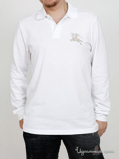 Поло, длинный рукав Burbberry, цвет цвет белый