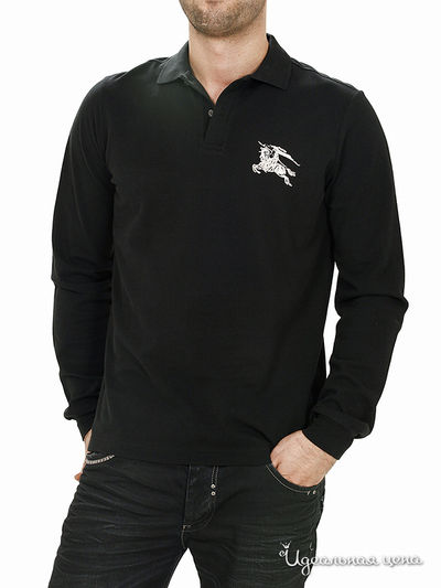 Поло, длинный рукав Burbberry, цвет цвет черный