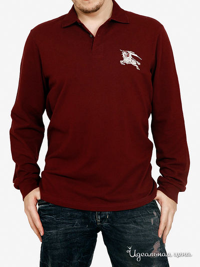 Поло, длинный рукав Burbberry, цвет цвет красный