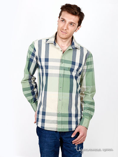 Рубашка Burbberry, цвет цвет белый / зеленый клетка