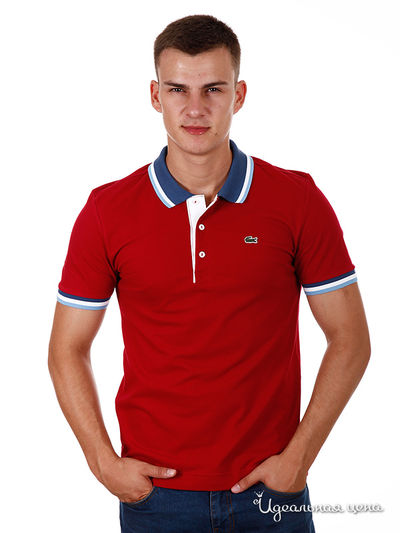 Поло Lacoste, цвет цвет красный