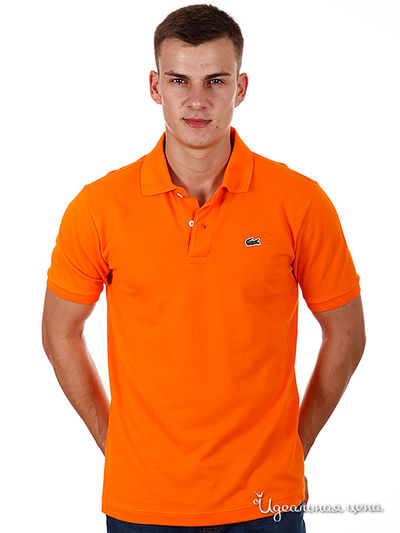 Поло Lacoste, цвет цвет оранжевый