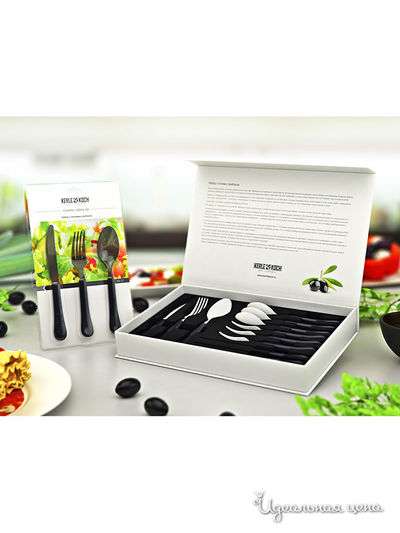 Набор столовых приборов, 12 предметов Kerle Koch, цвет белый, черный
