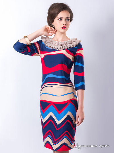 Платье Wisell, цвет Сине-бежевый