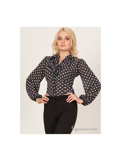 Блуза Remix, цвет белый горох на черном