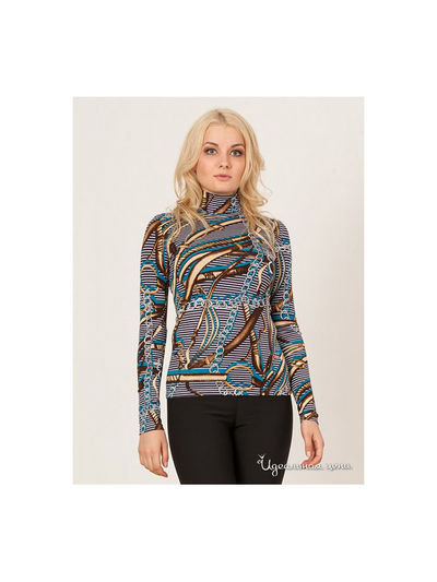 Блуза Remix, цвет серое, принт золотые узоры