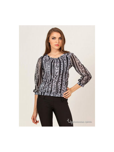 Блуза Remix, цвет черно-белый, принт цепи