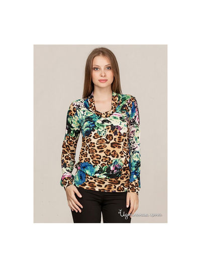 Блуза Remix, цвет принт леопард, цветы