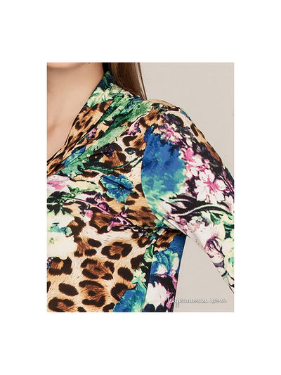 Блуза REMIX, принт леопард, цветы