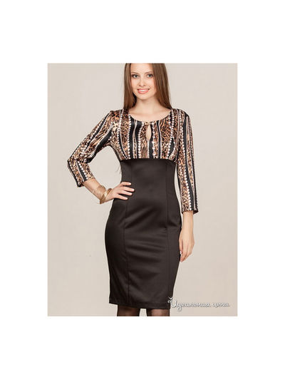 Платье Remix, цвет черный, принт золотые цепи