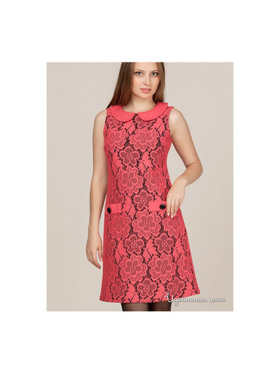 Платье Remix, цвет черный,коралл