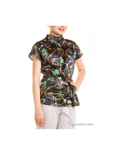 Блуза Remix, цвет черный принт цепи