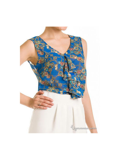 Блуза Remix, цвет синее принт цепи