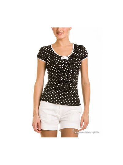 Блуза Remix, цвет черный белый горох