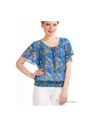 Блуза Remix, цвет синий, принт цепи