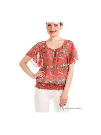 Блуза Remix, цвет красный, принт цепи