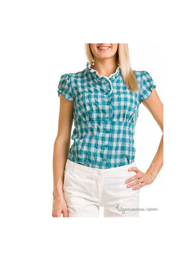 Блуза Remix, цвет клетка зеленая