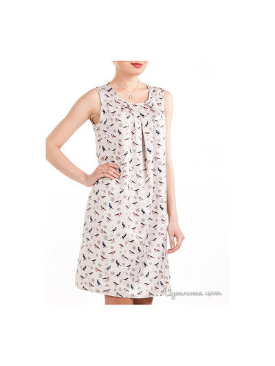 Платье Remix, цвет принт птички на бежевом