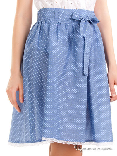 Юбка Remix, цвет белый горох на синем