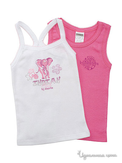 Майка Absorba, цвет белый,розовый