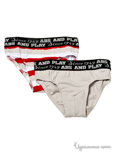 Трусы Absorba, цвет бежевый,белый,красный