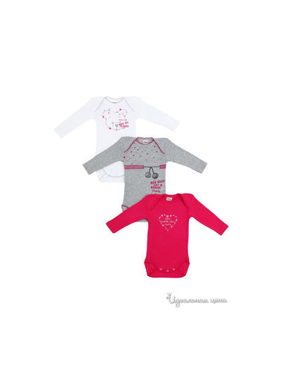 Боди Absorba, цвет белый, малиновый, серый меланж