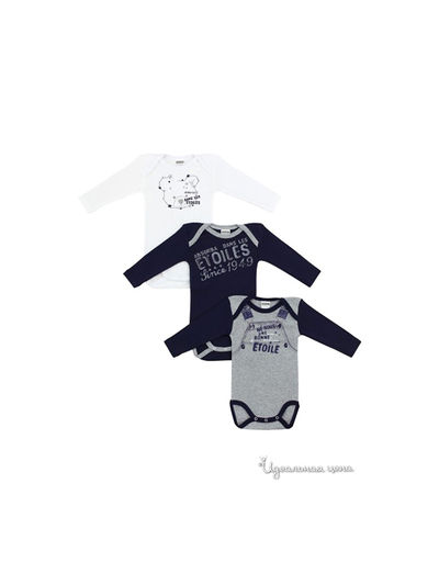 Боди Absorba, цвет белый,  синий, серый меланж