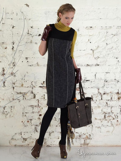 Платье Valeria Lux, цвет черный, серый, твид