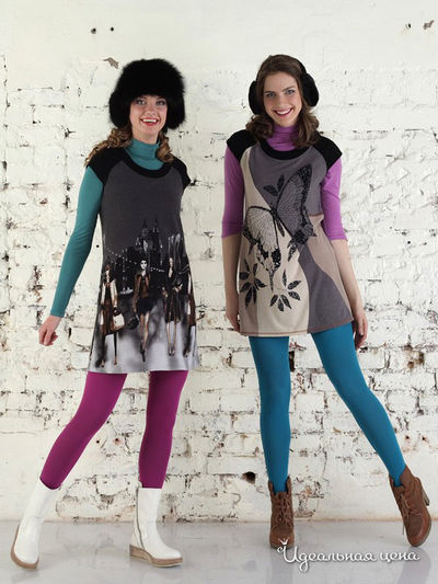 Туника Valeria Lux, цвет черный-серый, бабочки