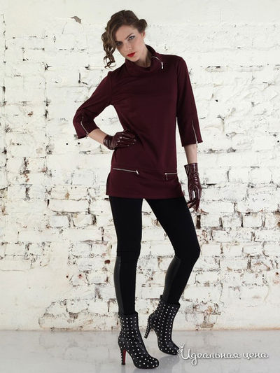 Туника Valeria Lux, цвет бордо, молнии