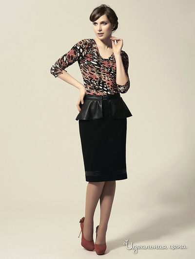 Блуза Valeria Lux, цвет красный, бежевый