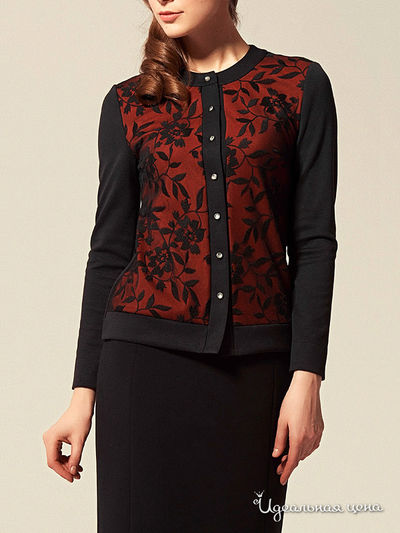 Жакет Valeria Lux, цвет чёрный, бордовый